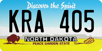 ND license plate KRA405