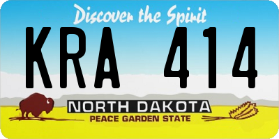 ND license plate KRA414