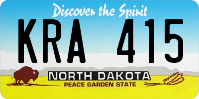 ND license plate KRA415