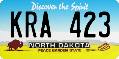 ND license plate KRA423