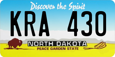 ND license plate KRA430