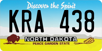 ND license plate KRA438