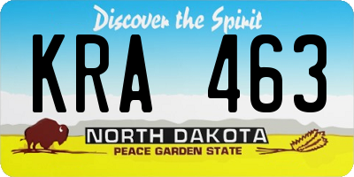 ND license plate KRA463