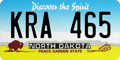 ND license plate KRA465