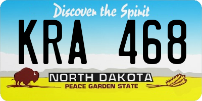 ND license plate KRA468