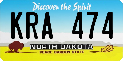 ND license plate KRA474