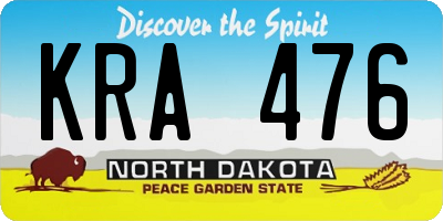 ND license plate KRA476
