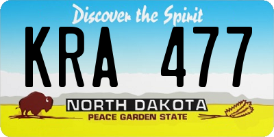 ND license plate KRA477