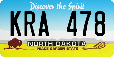 ND license plate KRA478
