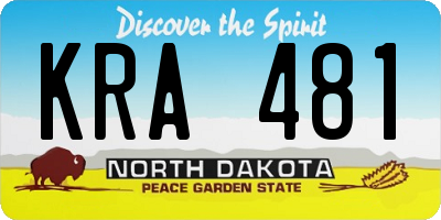 ND license plate KRA481