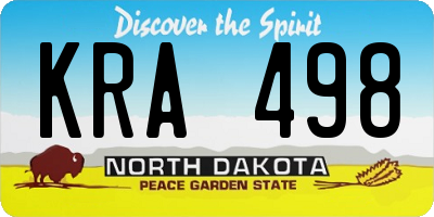 ND license plate KRA498