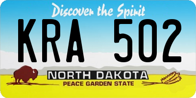 ND license plate KRA502