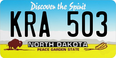 ND license plate KRA503