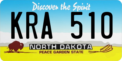 ND license plate KRA510