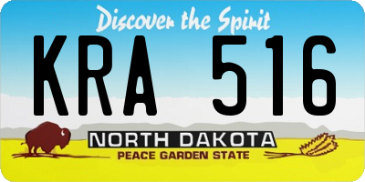 ND license plate KRA516