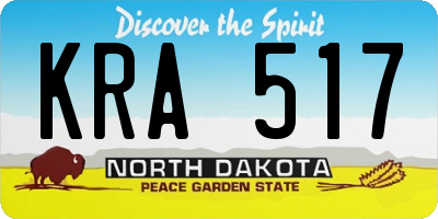 ND license plate KRA517