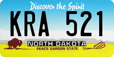 ND license plate KRA521