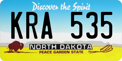 ND license plate KRA535