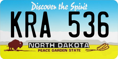 ND license plate KRA536