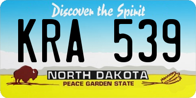 ND license plate KRA539