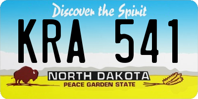 ND license plate KRA541