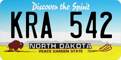 ND license plate KRA542
