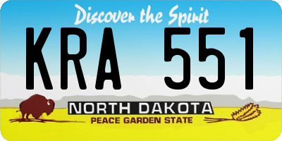 ND license plate KRA551