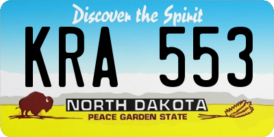 ND license plate KRA553