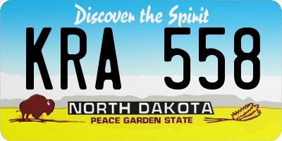 ND license plate KRA558