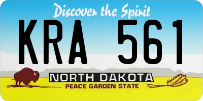 ND license plate KRA561
