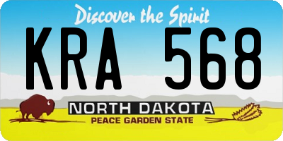 ND license plate KRA568