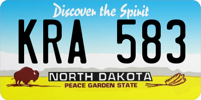 ND license plate KRA583