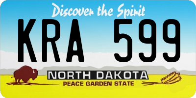 ND license plate KRA599