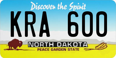 ND license plate KRA600