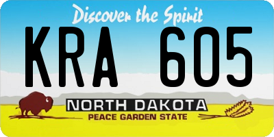 ND license plate KRA605