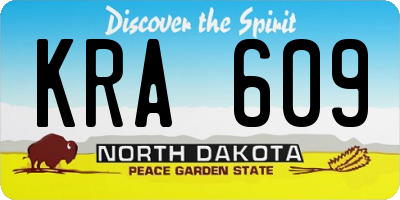 ND license plate KRA609