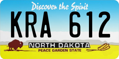 ND license plate KRA612