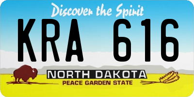 ND license plate KRA616