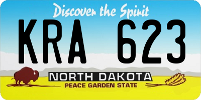 ND license plate KRA623