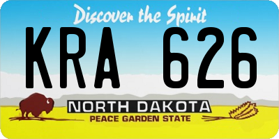 ND license plate KRA626