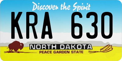ND license plate KRA630