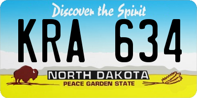 ND license plate KRA634