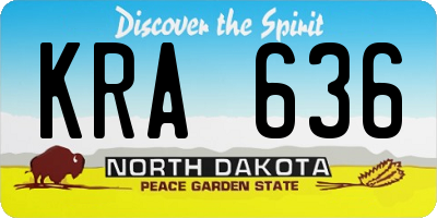 ND license plate KRA636