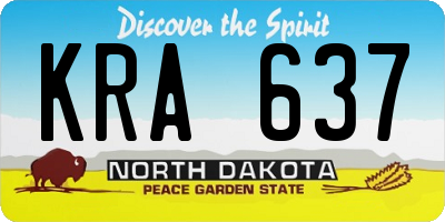 ND license plate KRA637
