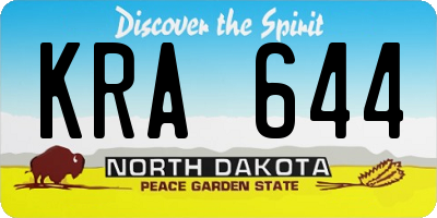 ND license plate KRA644