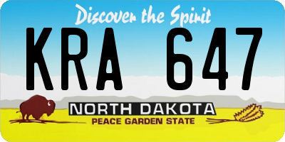 ND license plate KRA647