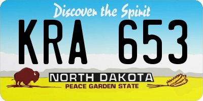 ND license plate KRA653