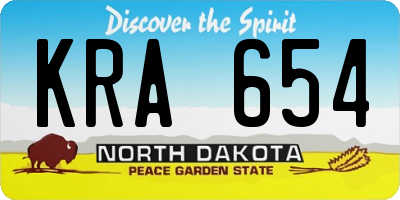 ND license plate KRA654