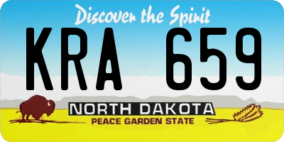 ND license plate KRA659