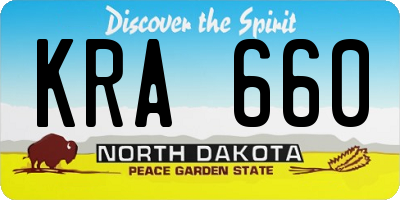 ND license plate KRA660